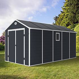 Garden Plastic Shed 15 x 8ft Apex roof with double doors